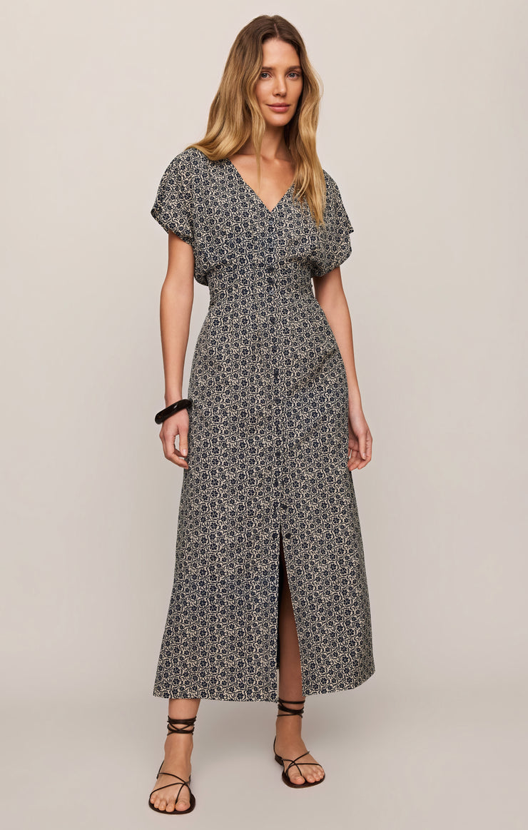SANNA IRIS FLORAL MIDI DRESS