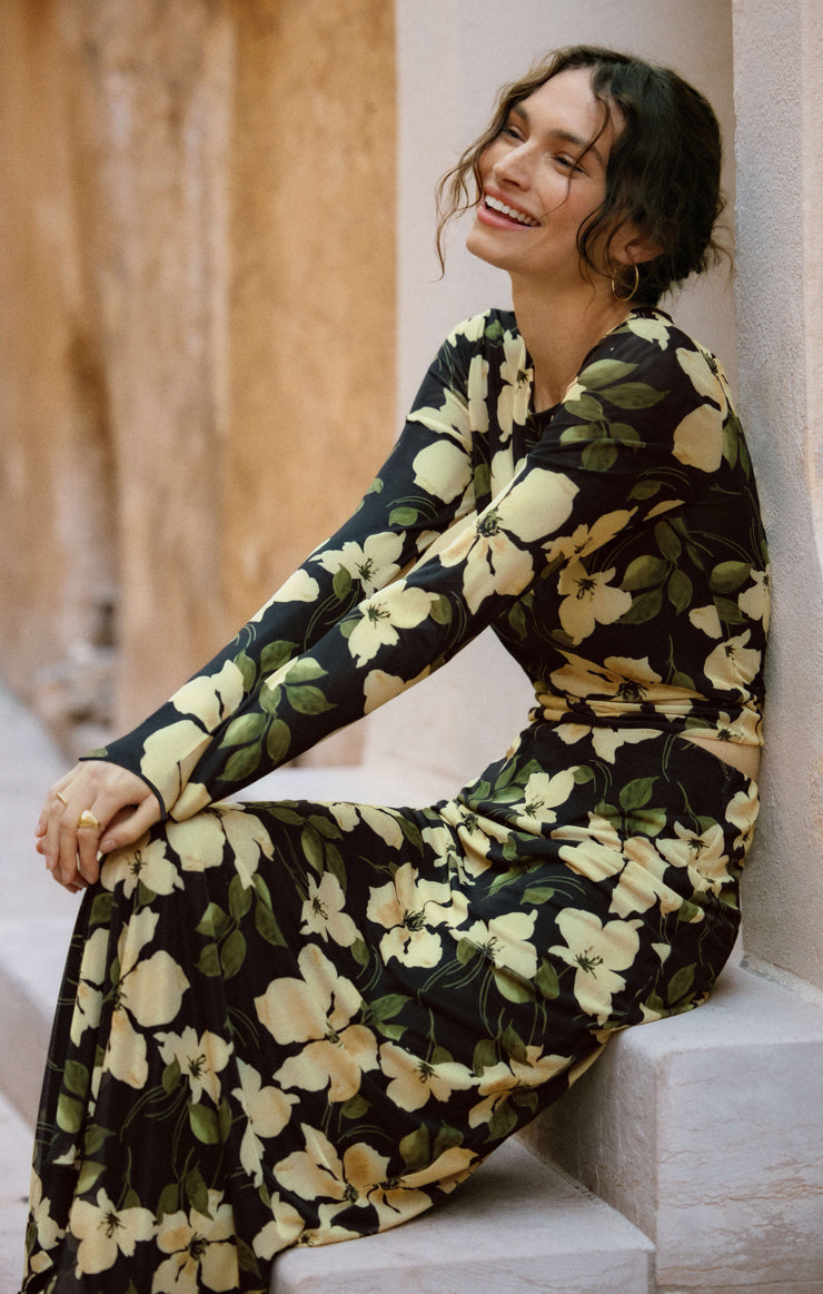 EDA REN FLORAL MESH MAXI SKIRT