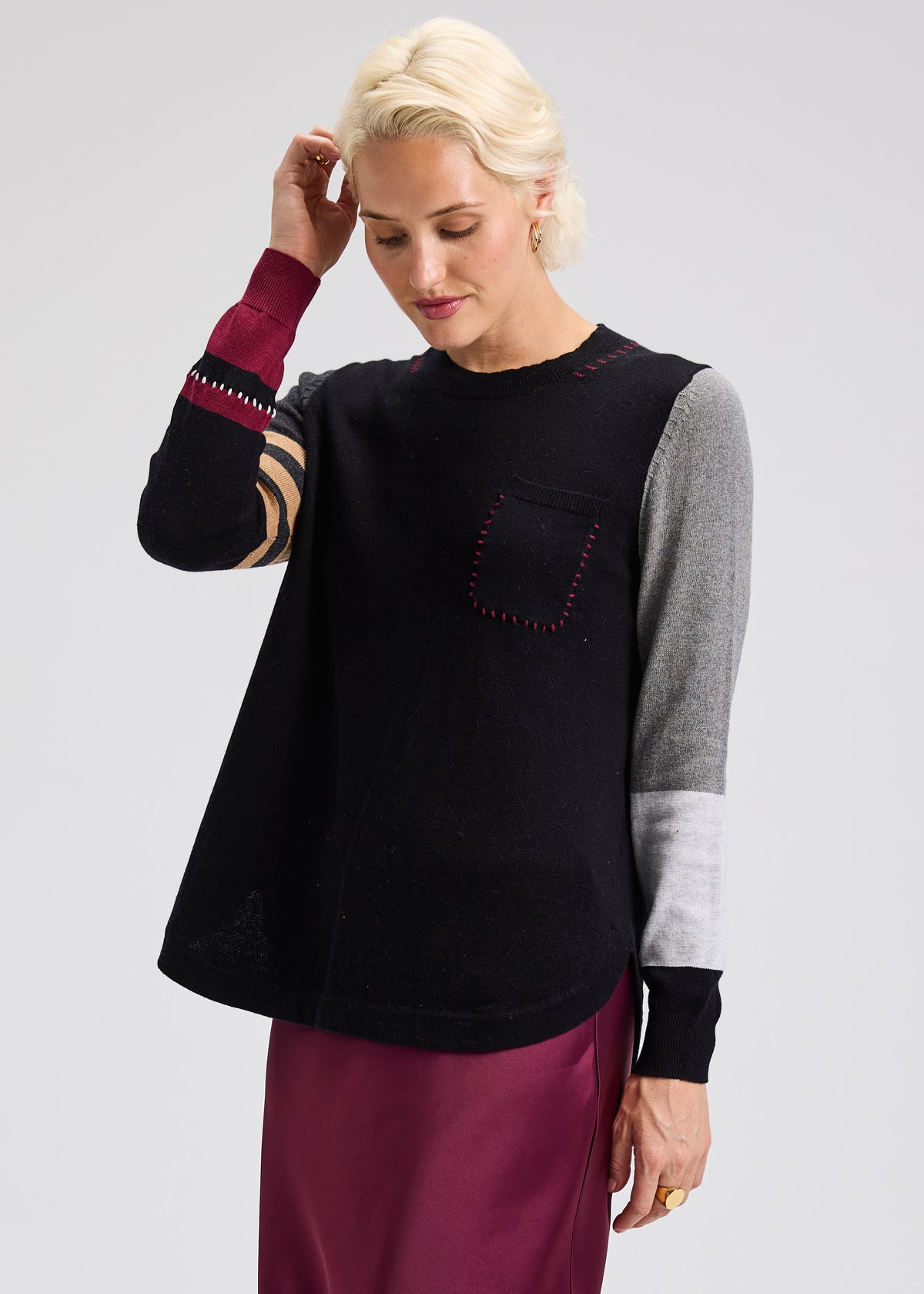 SPLICED 1 POCKET SWEATER