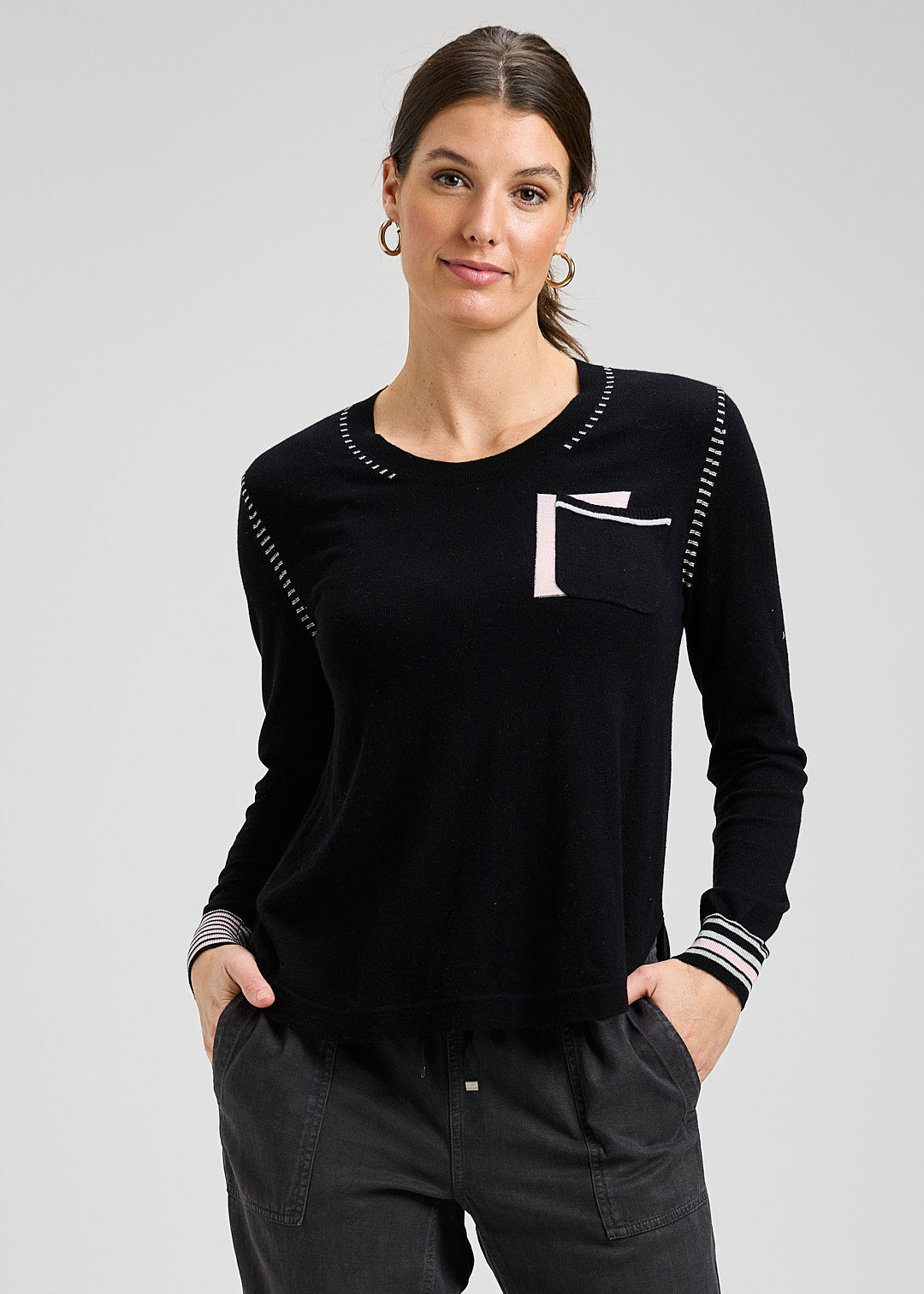 POCKET DETAIL SWEATER