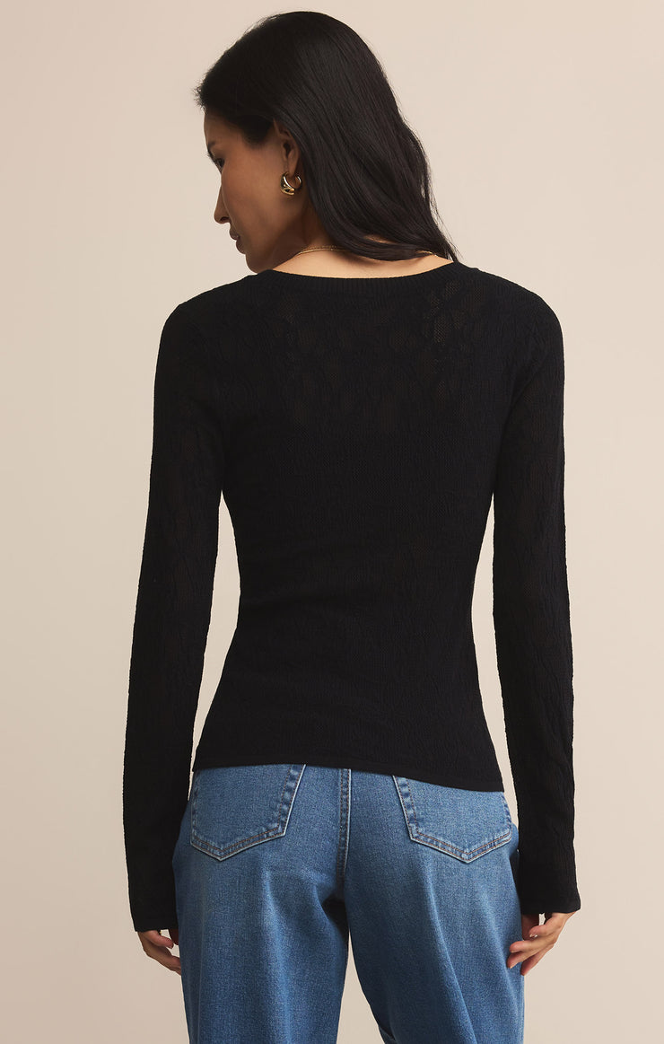 TIBI SCOOP MESH SWEATER