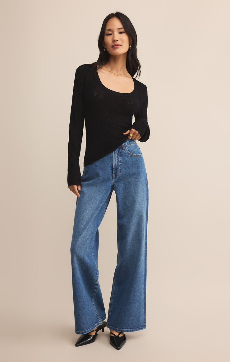 TIBI SCOOP MESH SWEATER