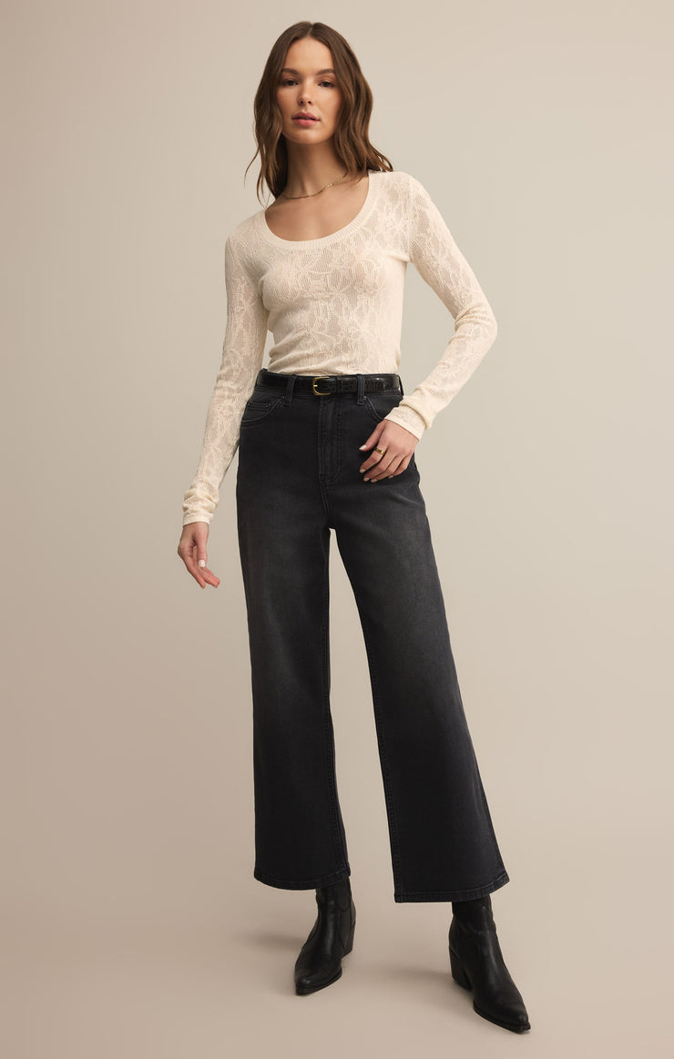 TIBI SCOOP MESH SWEATER