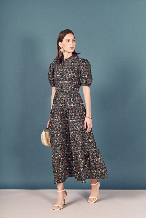 PRINT BUTTON UP MAXI