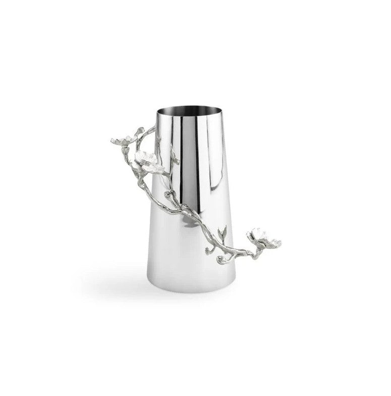 SILVER ORCHID VASE
