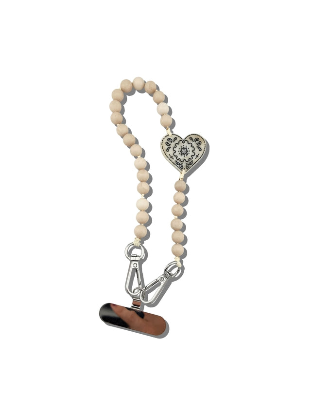 PAISLEY HEART GEMSTONE BRACELET PHONE CHAIN