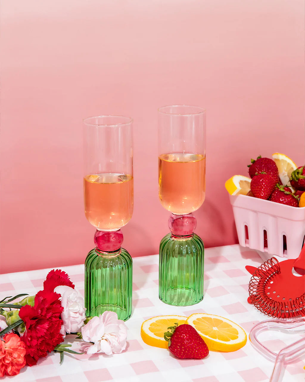 COLORBLOCK TIPSY TURVY BAR GLASS SET