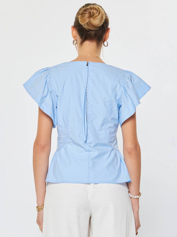 SHORT SLEEVE VNECK BLOUSE