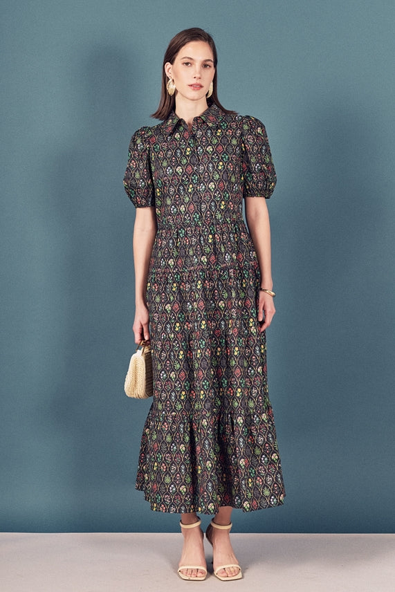 PRINT BUTTON UP MAXI