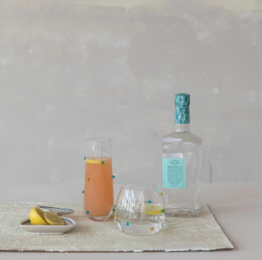 GLASS W/RAISED DOTS