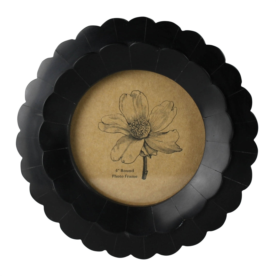 4IN RESIN PETAL FRAME BLACK