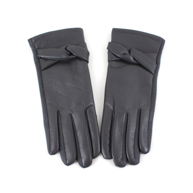 FAUX LEATHER GLOVE W/TWIST