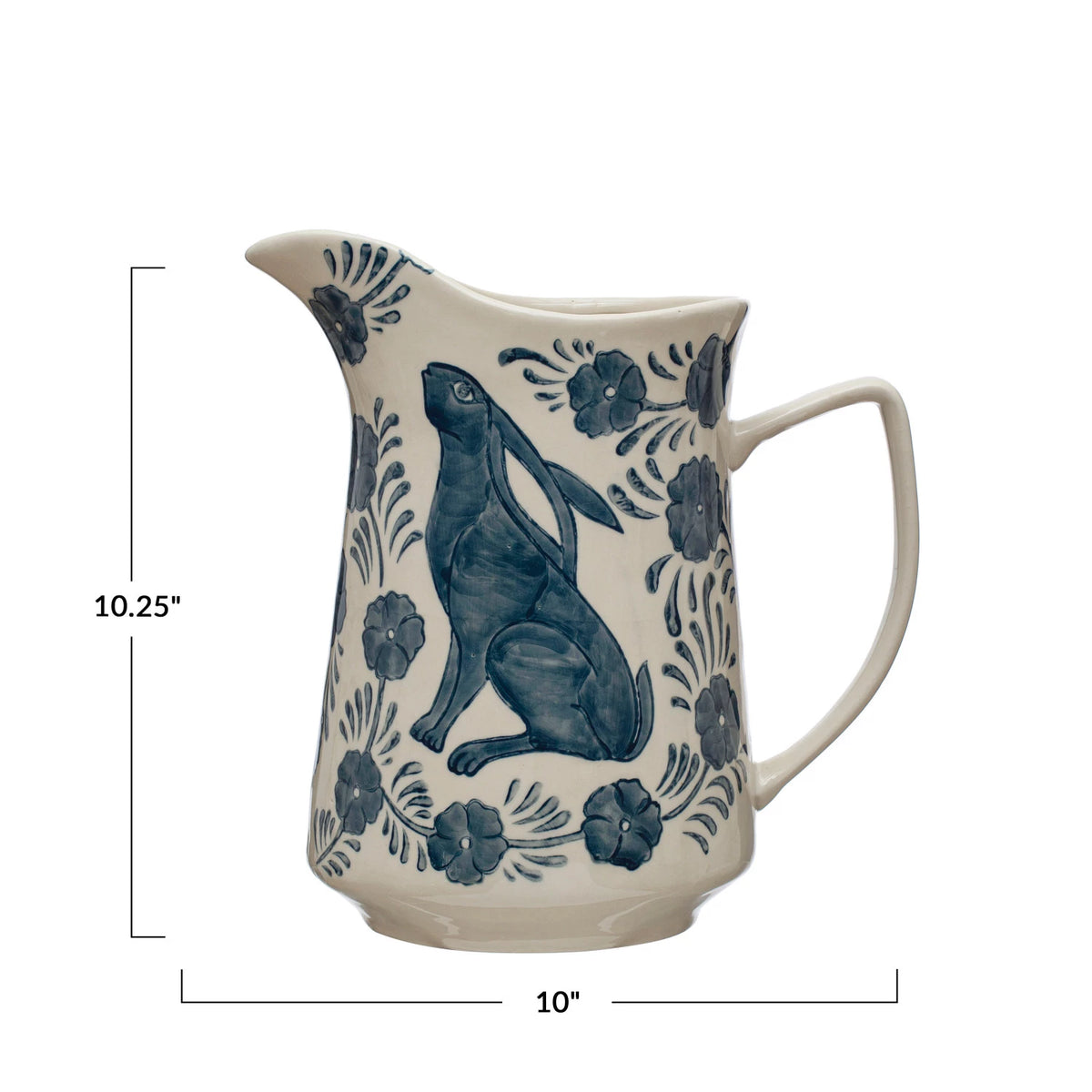 RABBIT &amp; FLORAL PITCHER