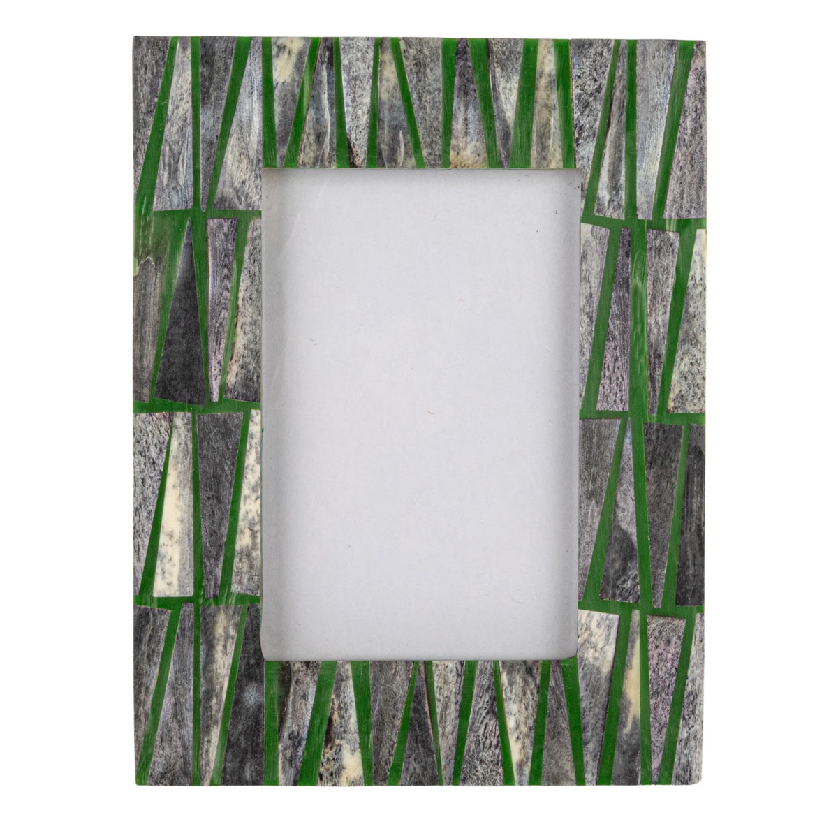 GREEN/WHITE PATTERED FRAME
