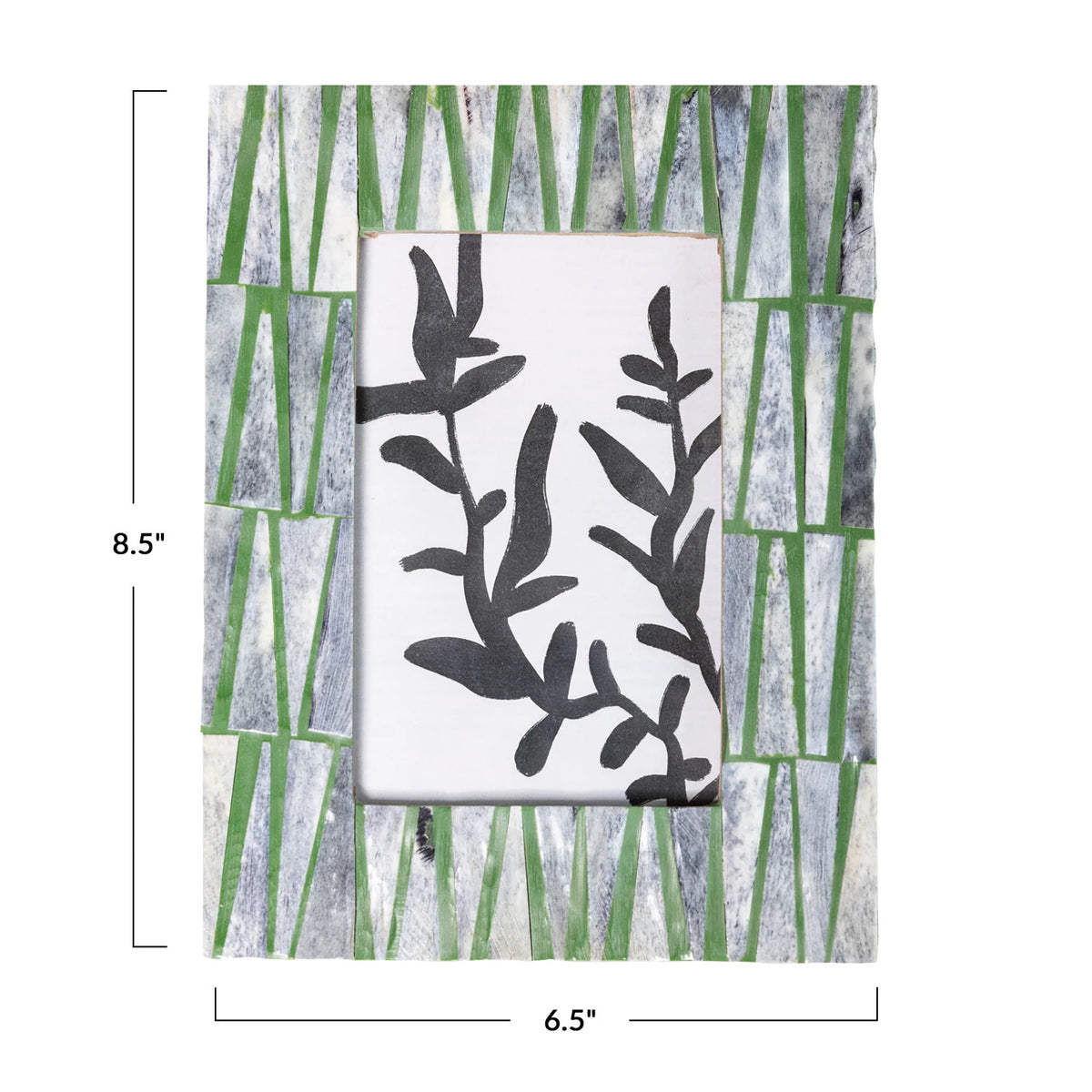 GREEN/WHITE PATTERED FRAME
