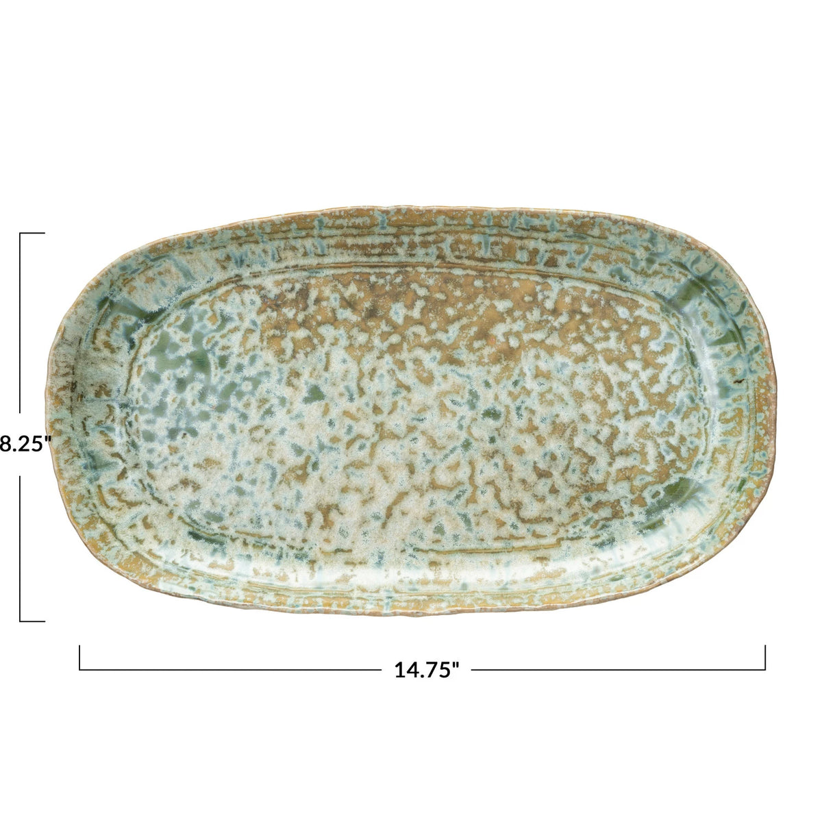 CRACKLE GLAZE GREEN PLATTER