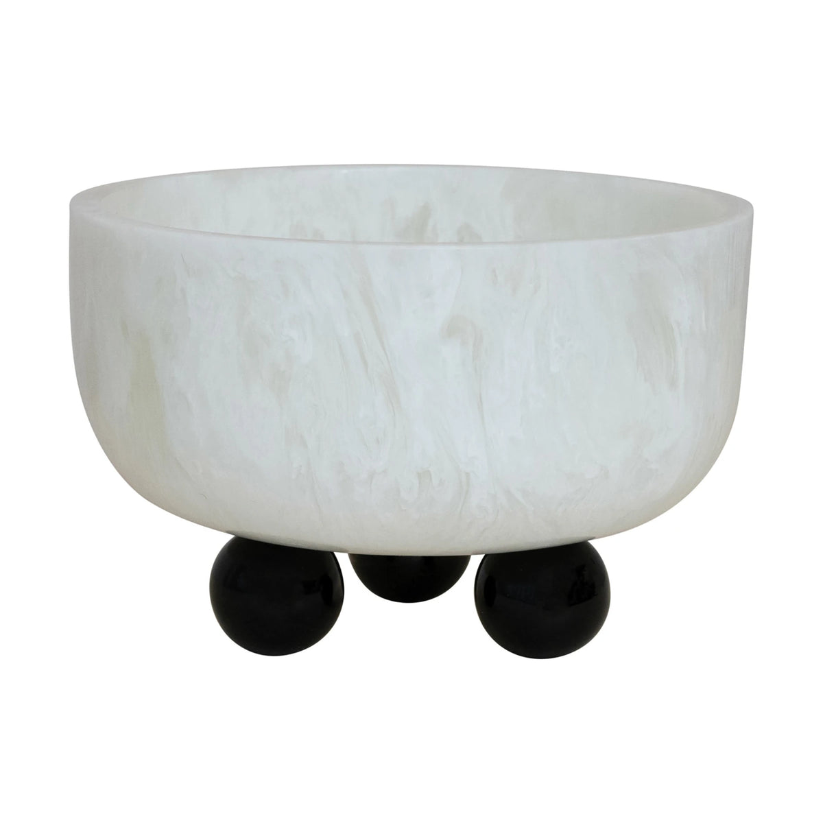 RESIN BALL W/BALL FEET BLK/WHT