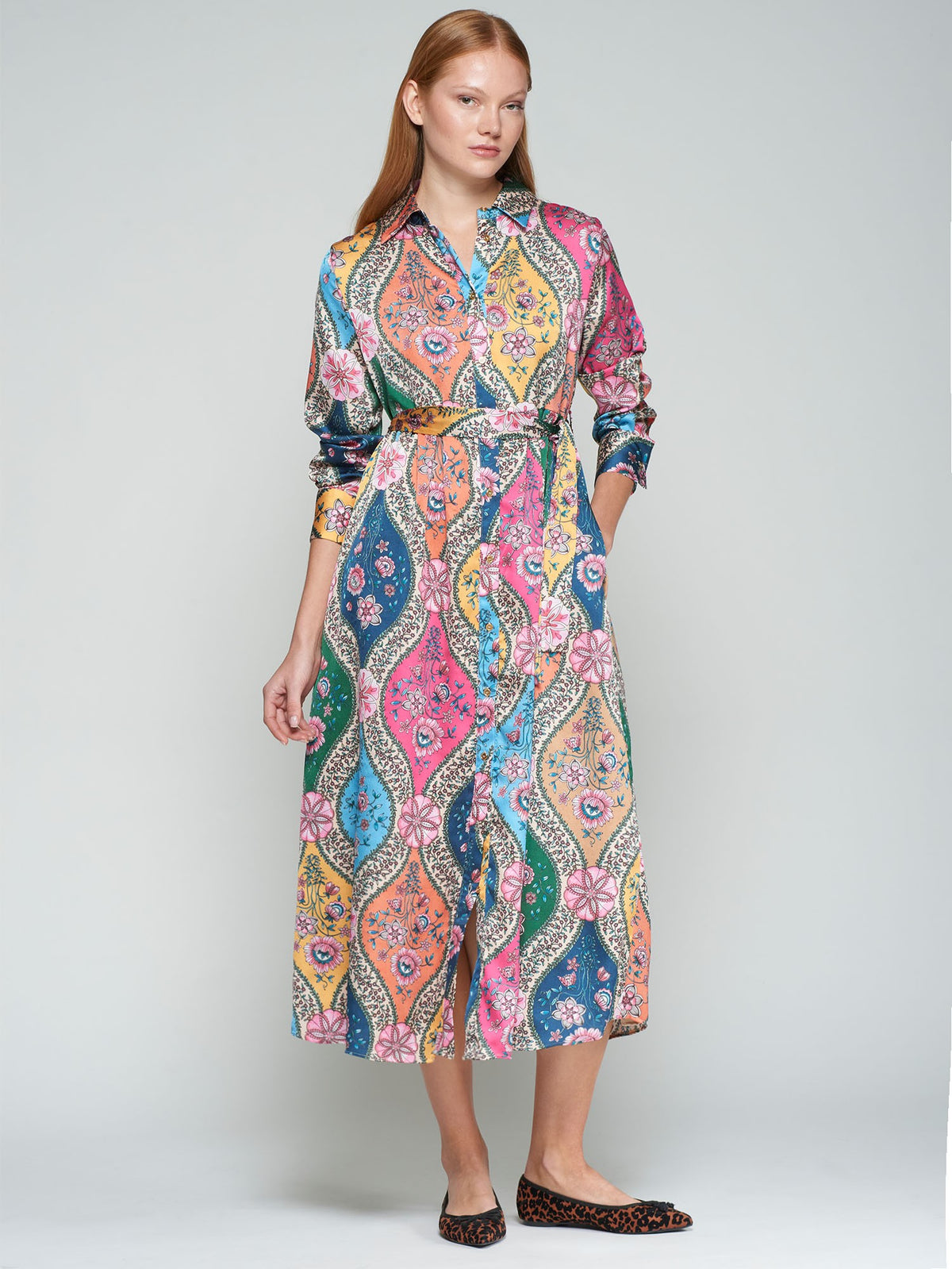 FLORAL SHIRT DRESS