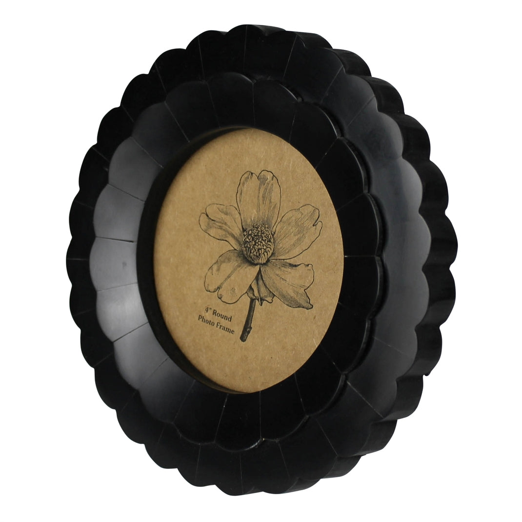 4IN RESIN PETAL FRAME BLACK