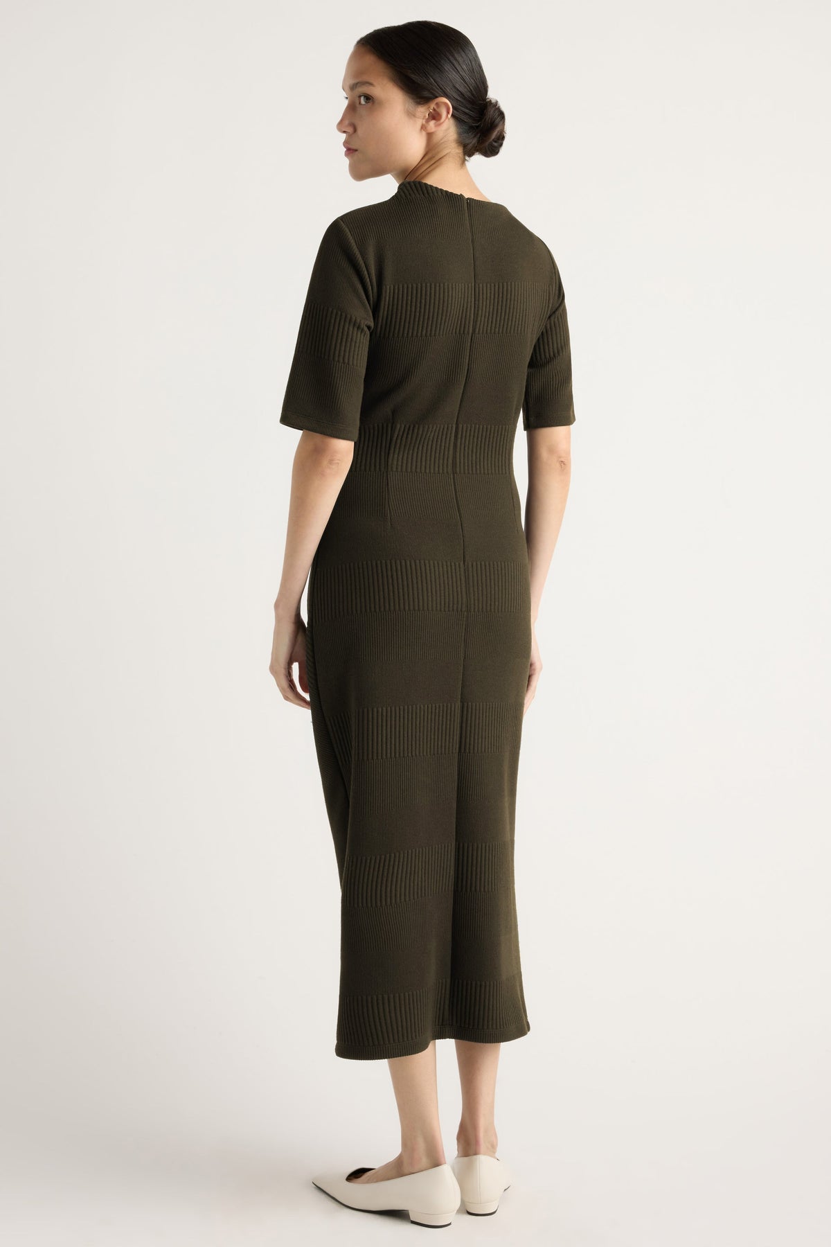 EVIE RIBBED KNIT JERSEY DRESS