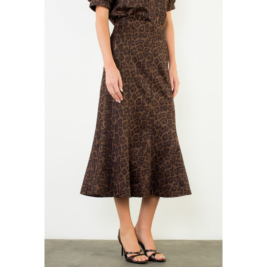 LONG ANIMAL PRINT SKIRT
