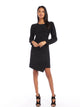 LONG SLV SIDE SHIRRED DRESS