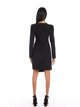 LONG SLV SIDE SHIRRED DRESS