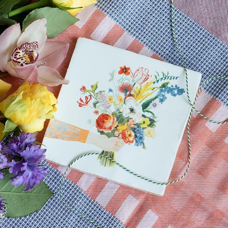 MED TILE FLOWERS SAY IT ALL