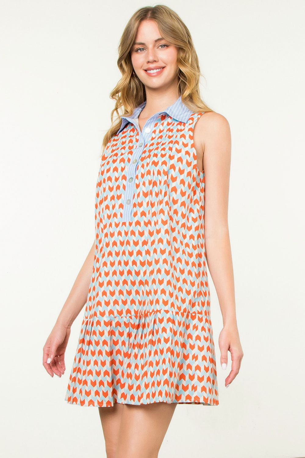 SLEEVELESS PRINT DRESS