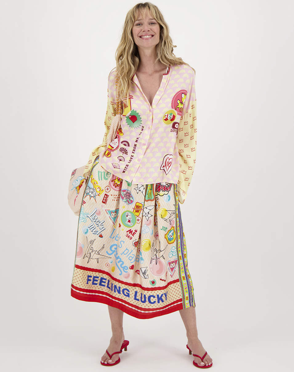 VANESSA PRINTED MIDI SKIRT