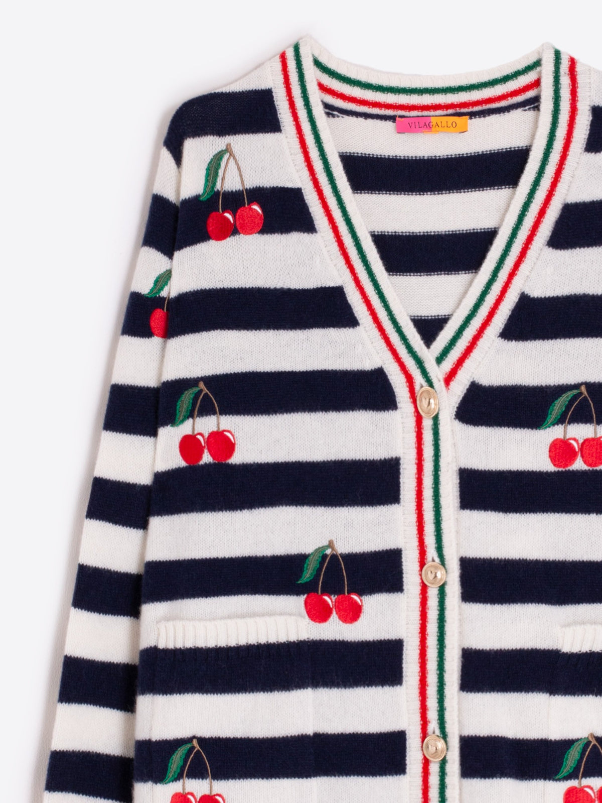 CHERRY EMBROIDERED CARDI