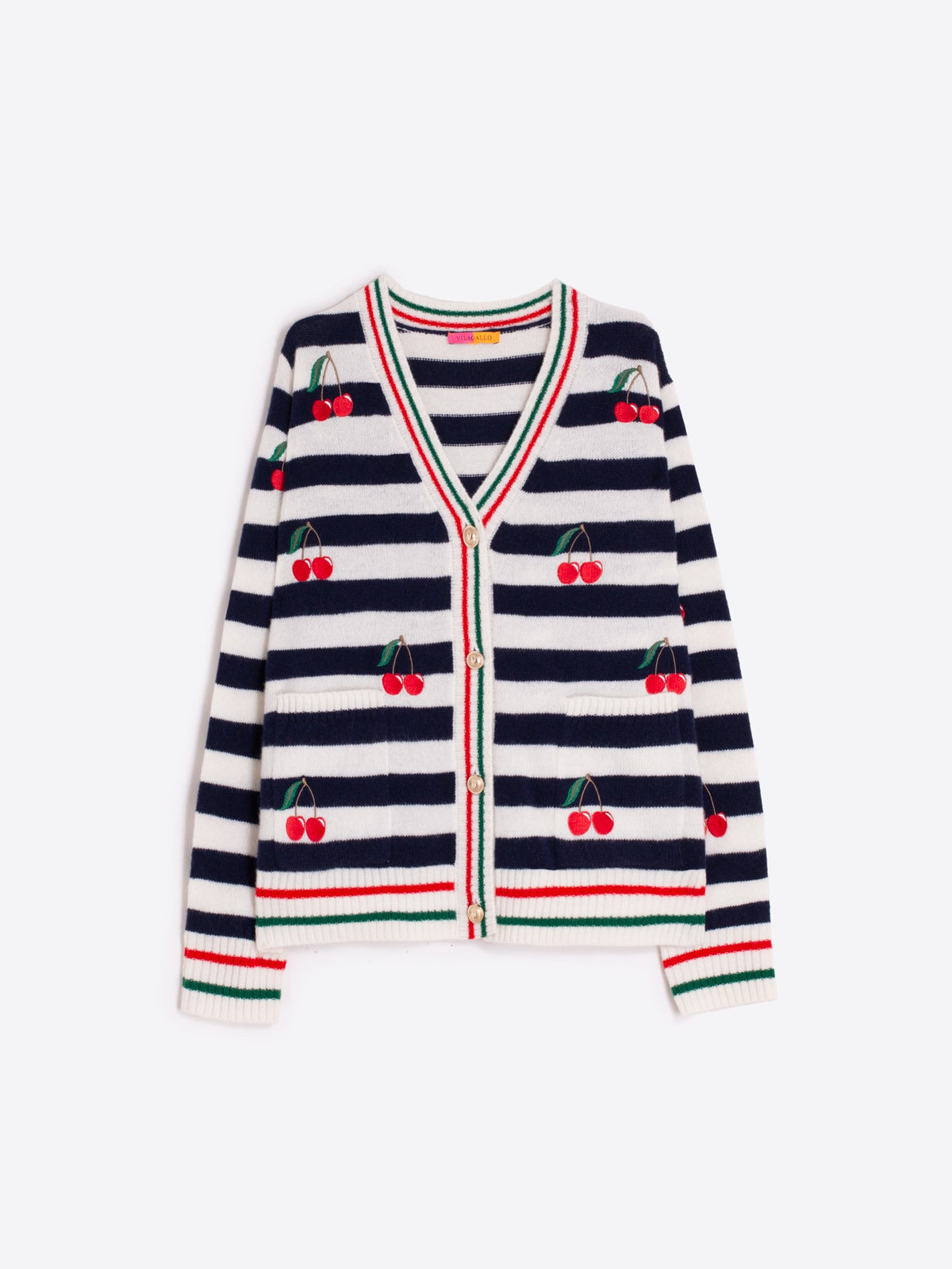 CHERRY EMBROIDERED CARDI