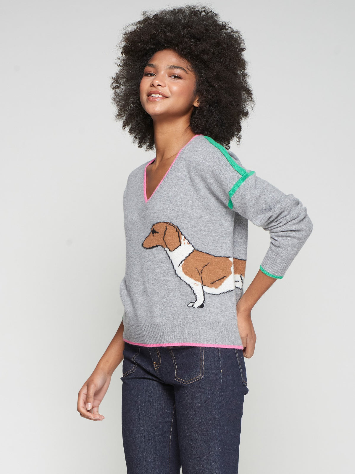 DOG VNECK SWEATER