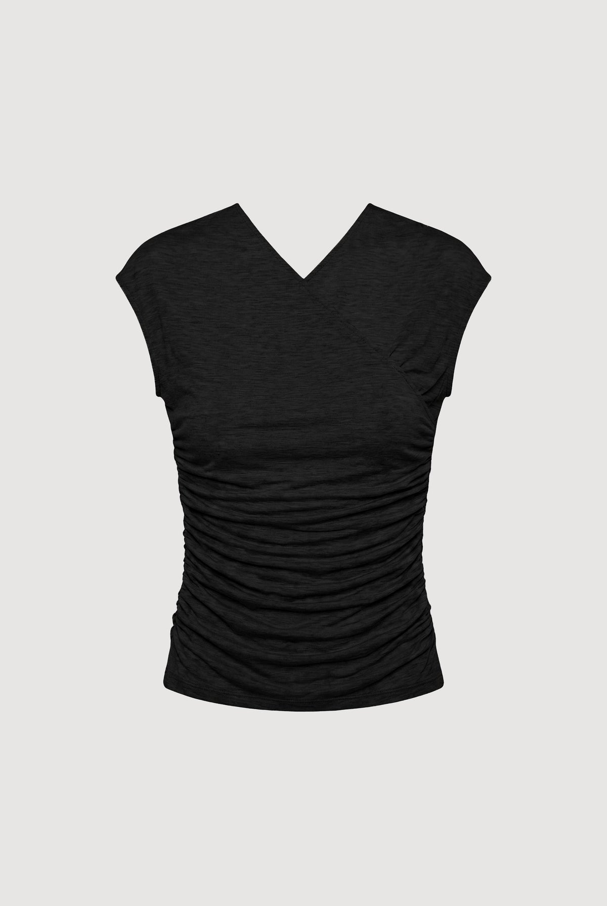 LILA TENCEL WRAP NECK TEE