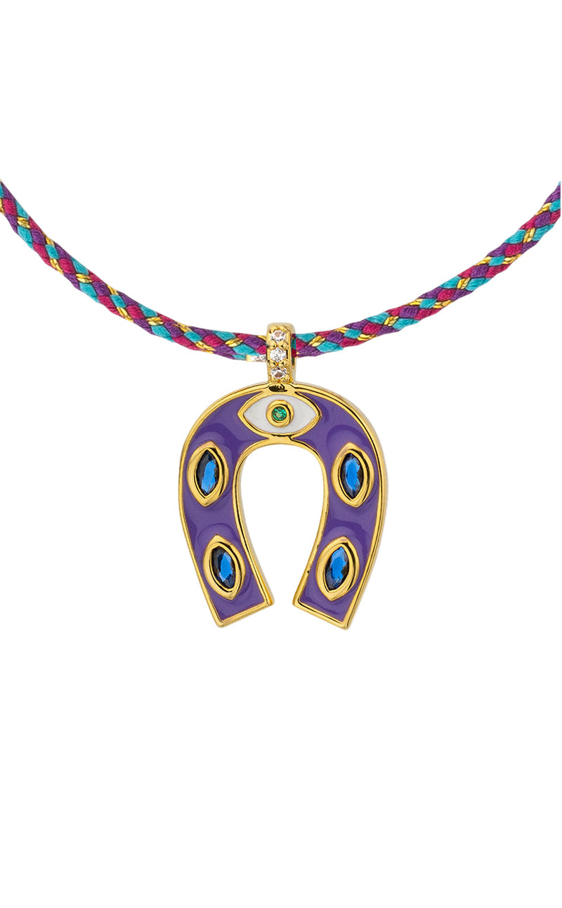 PURPLE MINI  HORSESHOE NECKLACE