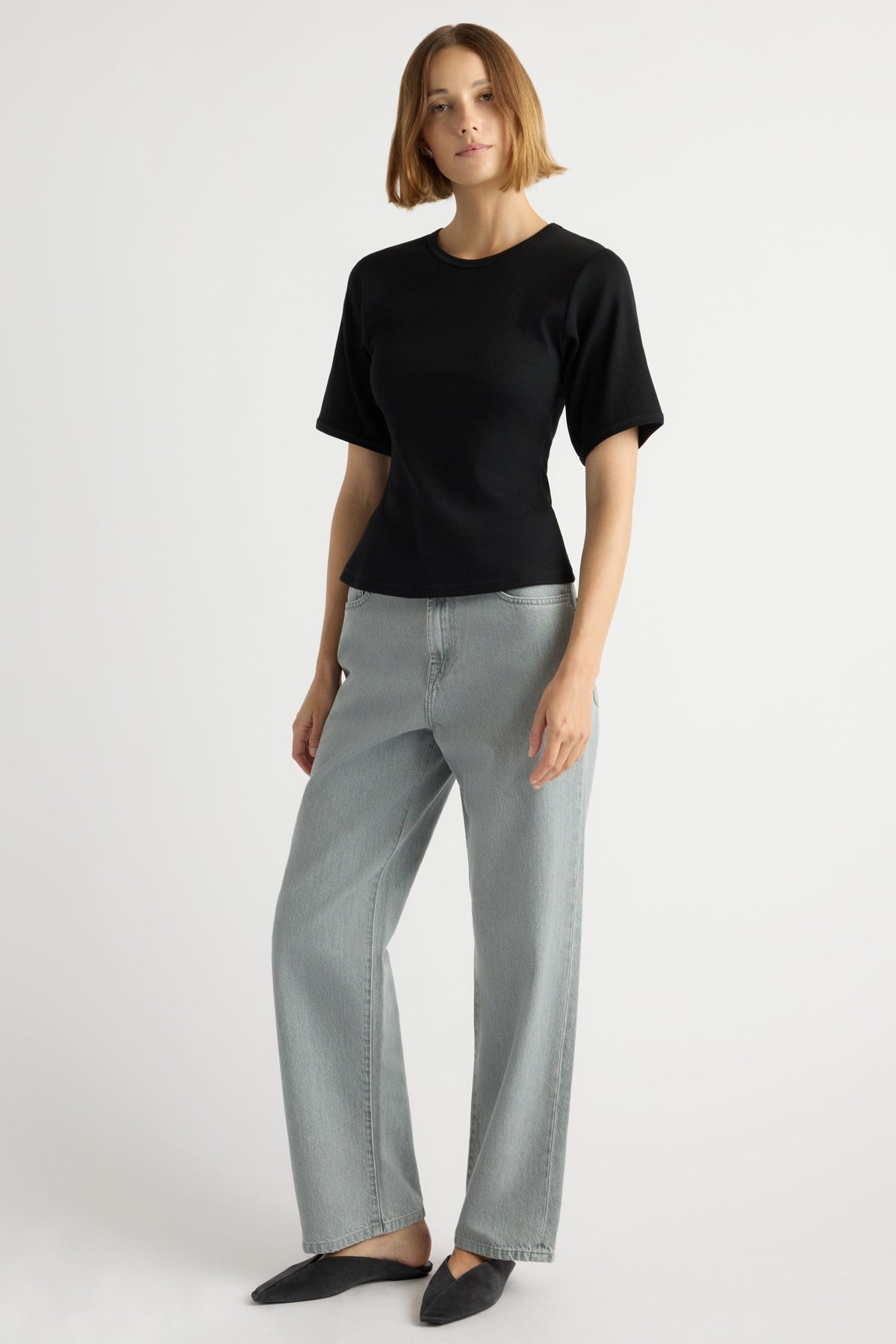 REANNE RIBBED SCULPTED TEE