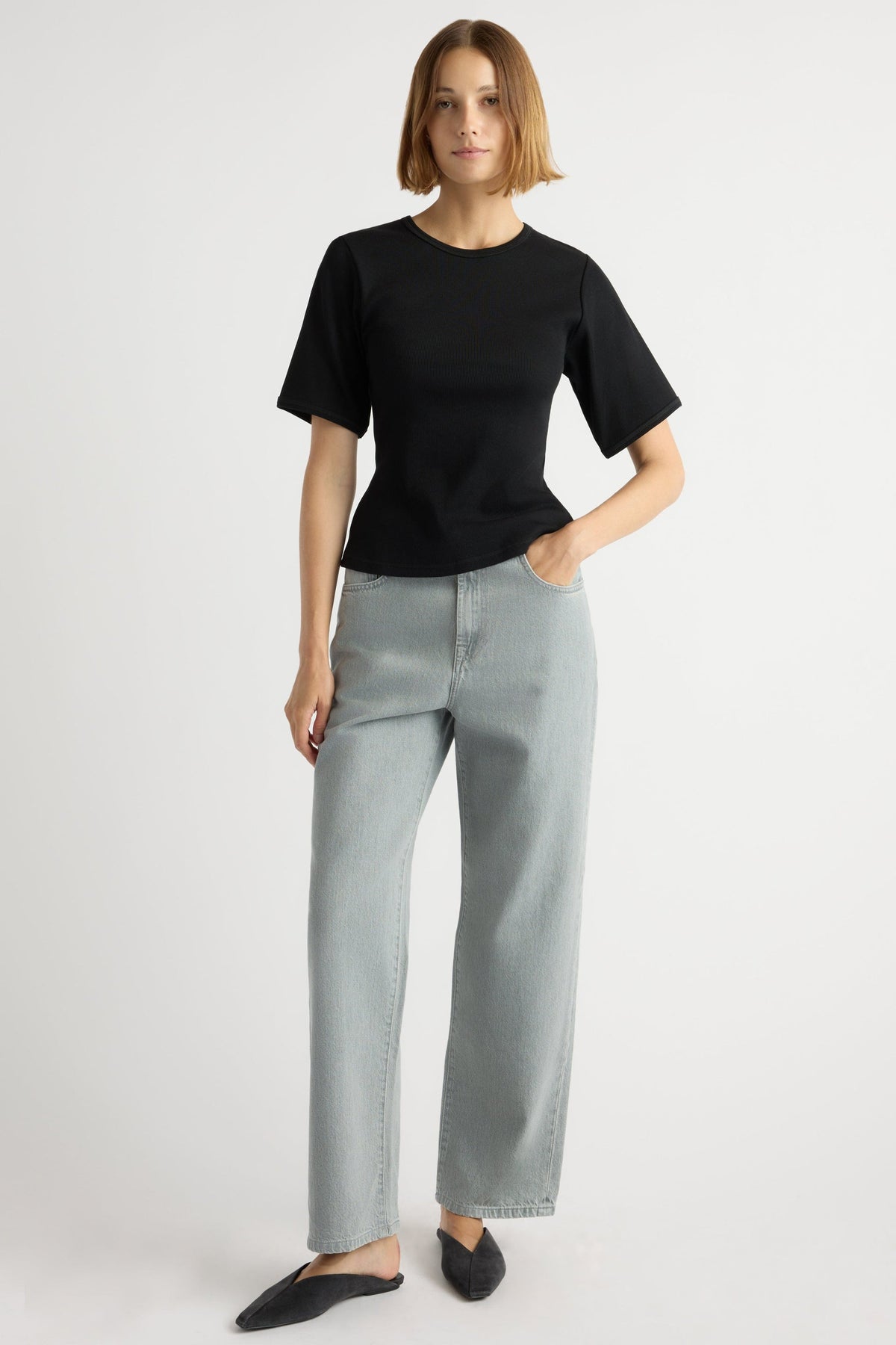 REANNE RIBBED SCULPTED TEE