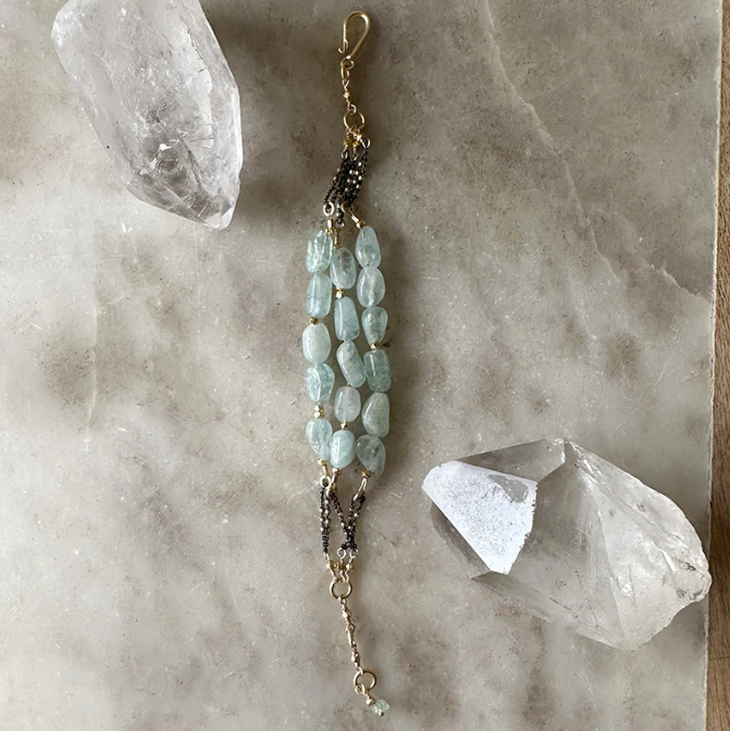 TRIPLE AQUAMARINE BRACELET