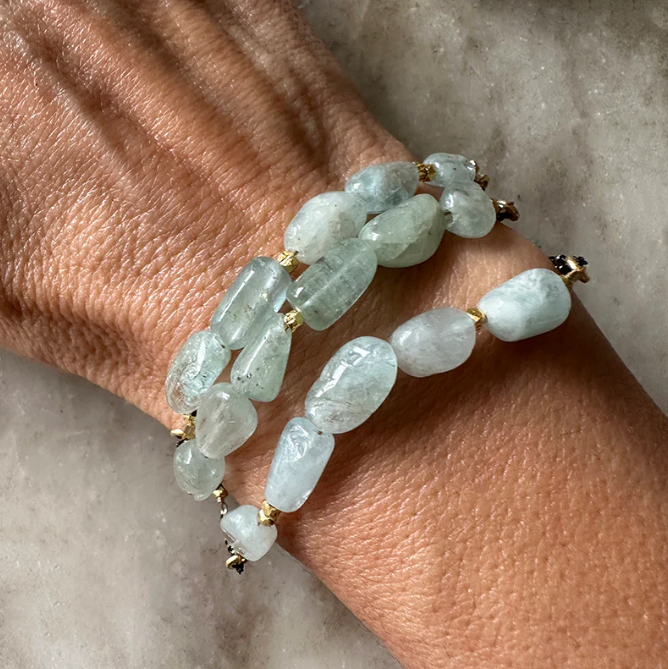 TRIPLE AQUAMARINE BRACELET