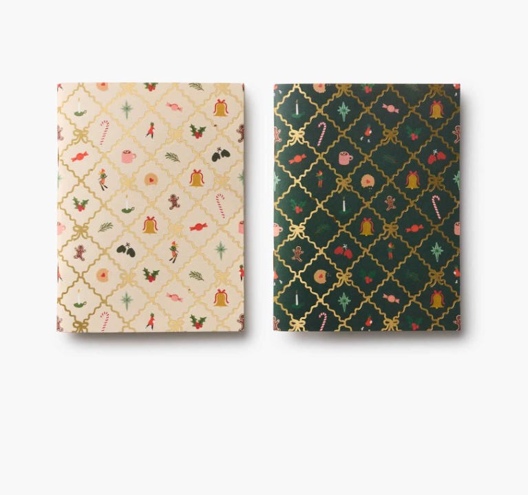 HOLIDAY ARGYLE NOTEBOOK SET