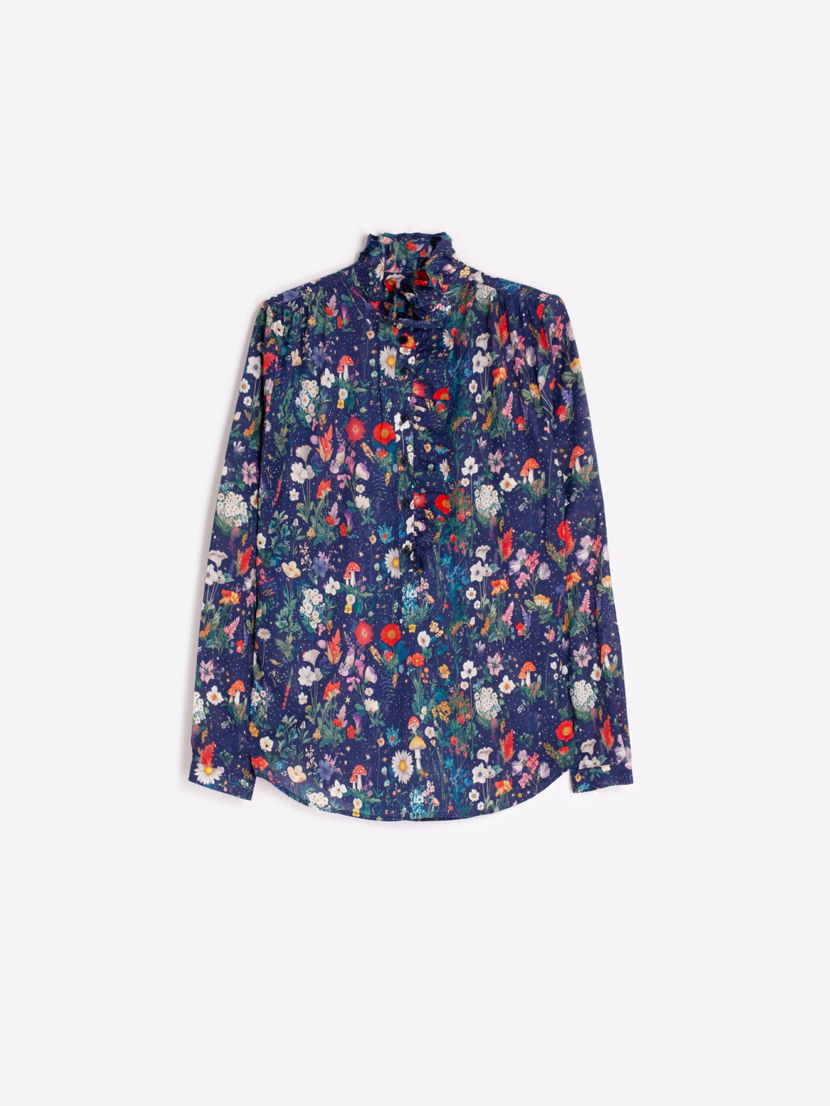 RUFFLE MUSHROOM BUTTON DOWN