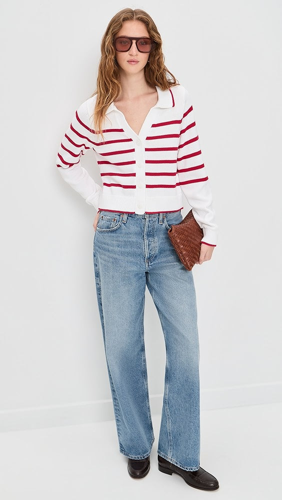 NICOLETTE STRIPE POLO SWEATER