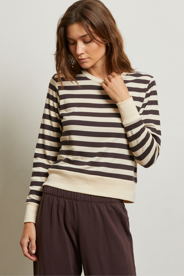 STEF STRIPE LUXE RIB LONG SLEEVE