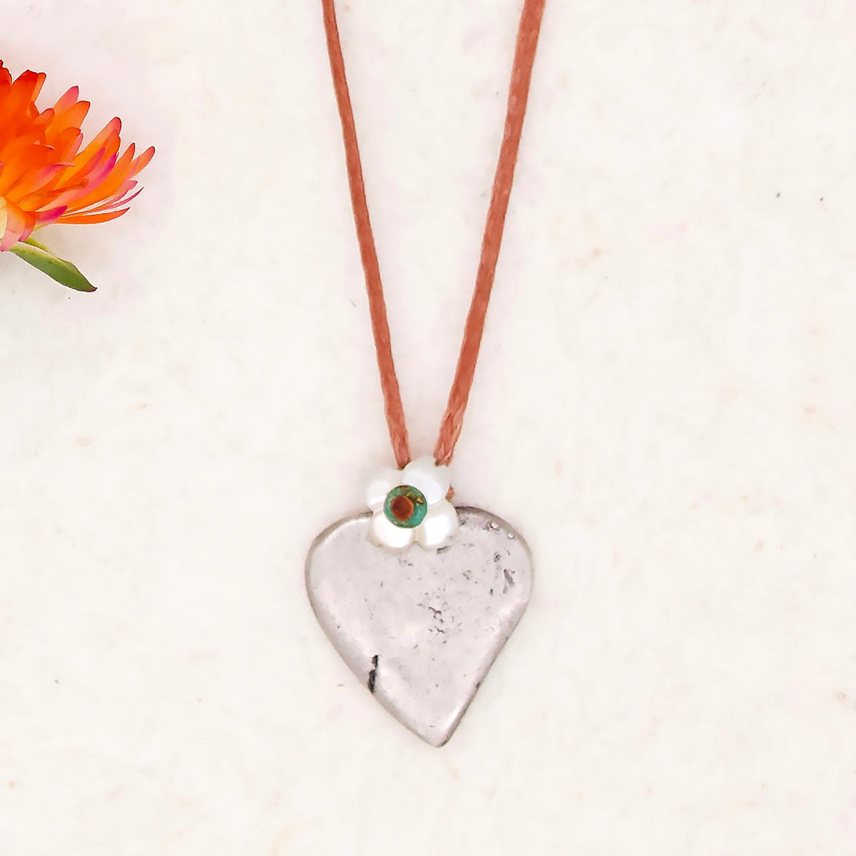 LARGE HEART MILAGRO NECKLACE