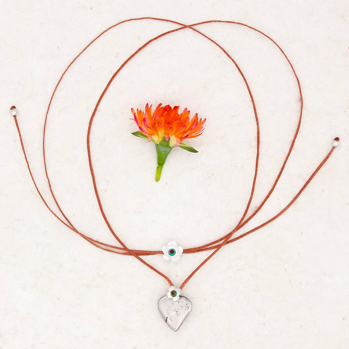 LARGE HEART MILAGRO NECKLACE