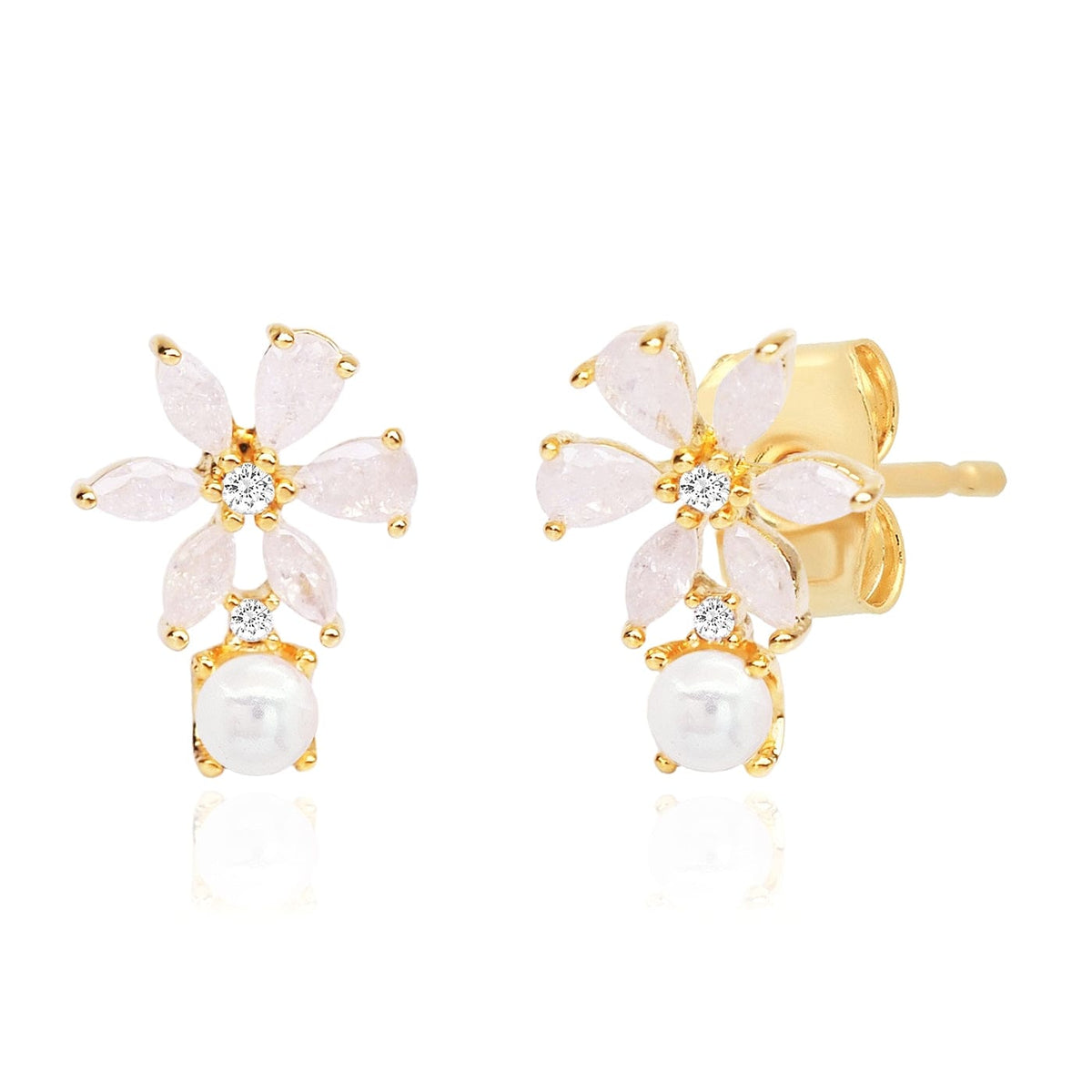 FLOWER W/SINGLE PEARL POST