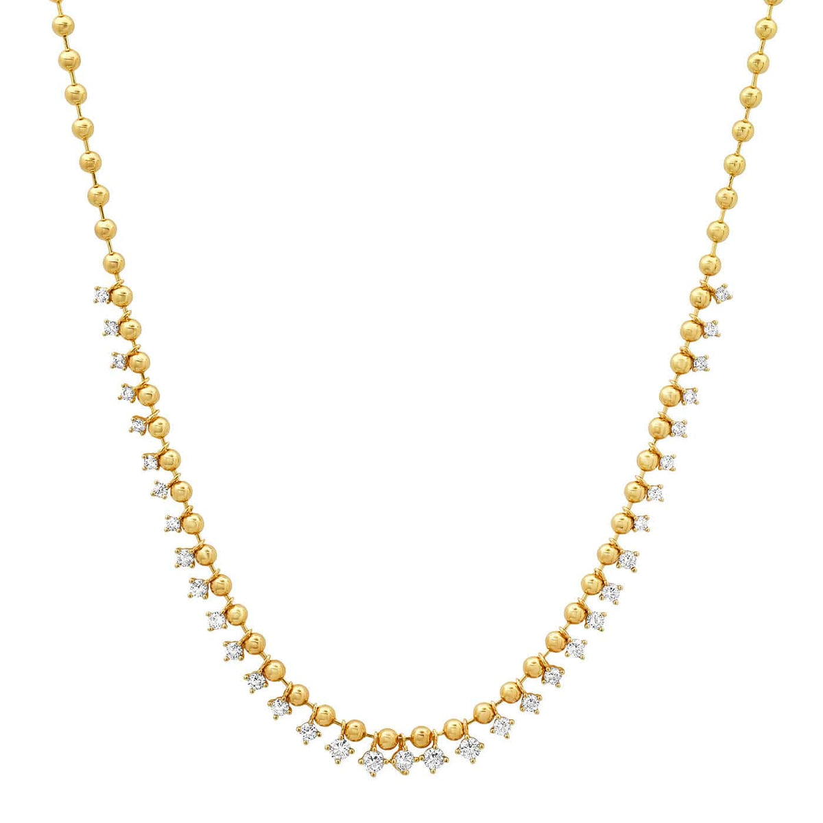 MINI BALL NECKLACE W/CZ
