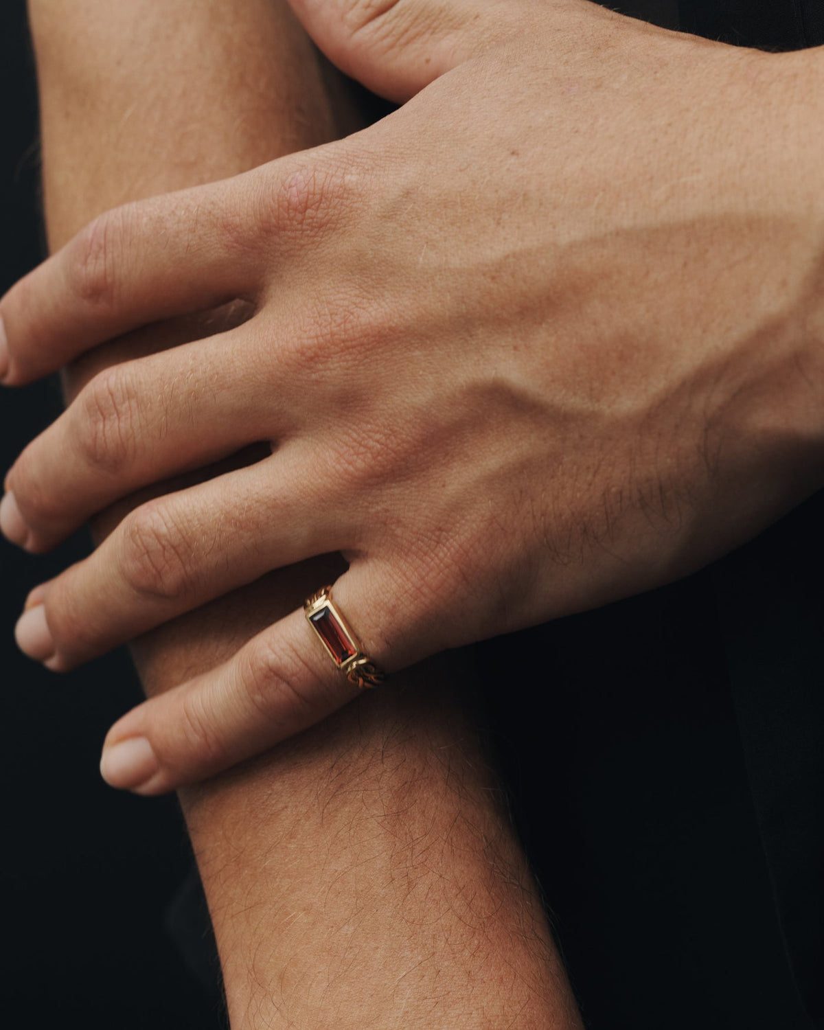 AIRLA SOLITAIRE GARNET RING