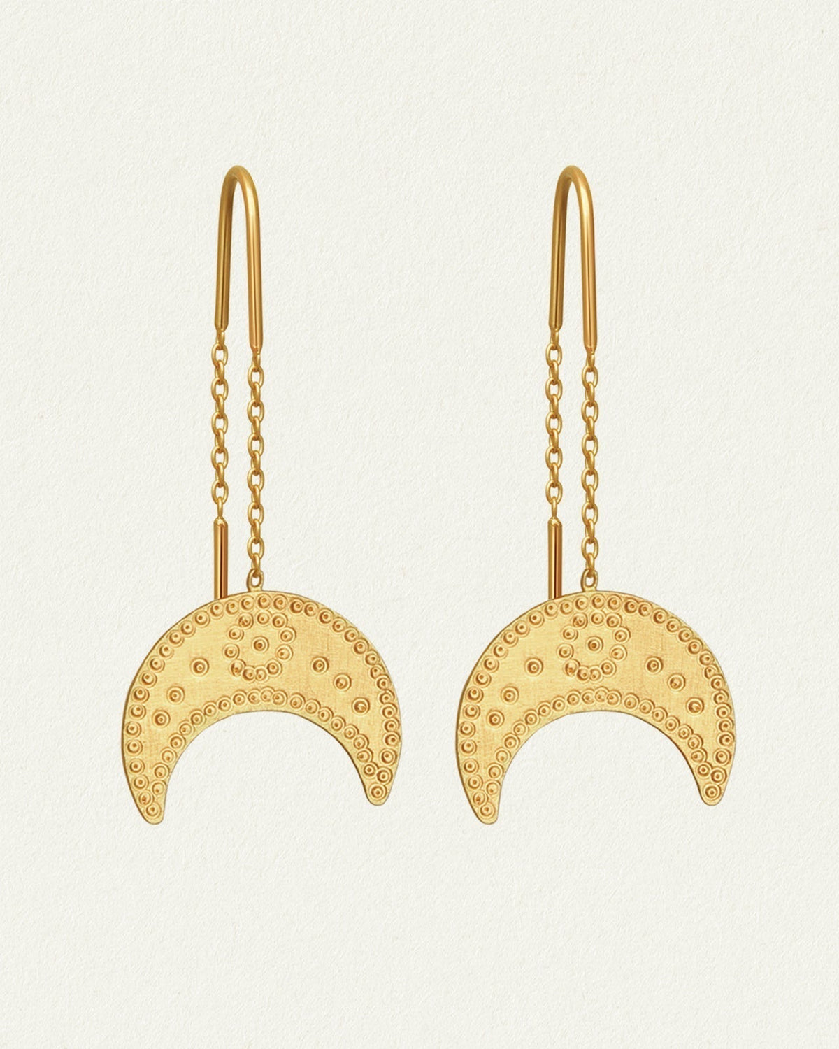 HANGING MOON EAR GOLD