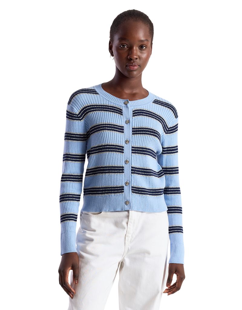 STRIPE RIB CARDI